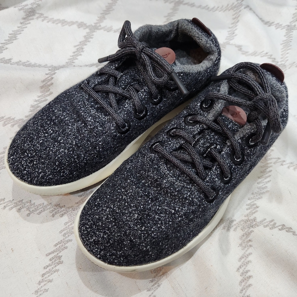 Allbirds Wool‎ Runner Mizzle Black Heather Women's 8 Lace-Up Merino Sneakers
